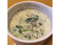 豆苗の豆乳スープ
